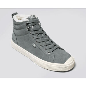 Cariuma OCA Therma High Suede Boots Mens 12.5 Womens 14 Grey Shearling NIB